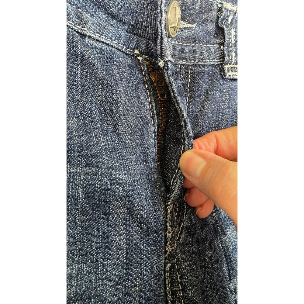 Rock and Roll Cowgirl Jeans Womens Size 27x34 Blue Dark Wash Mid Rise Bootcut